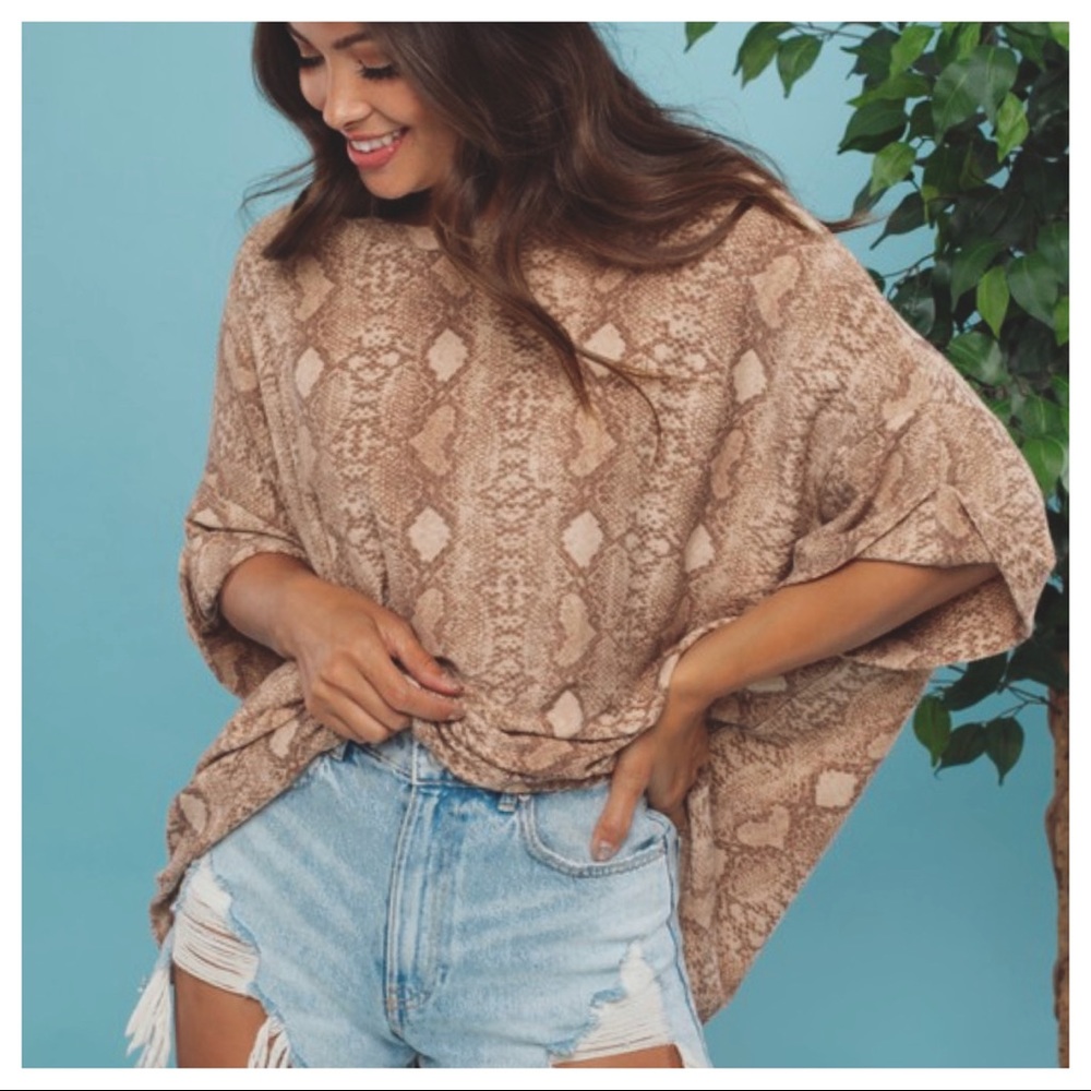 Oversized Animal Print Blouse